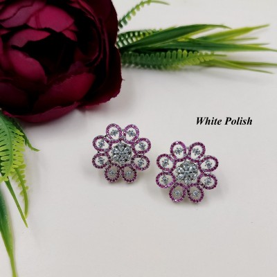 Gleaming Grace Floral Style American Diamond Earring 